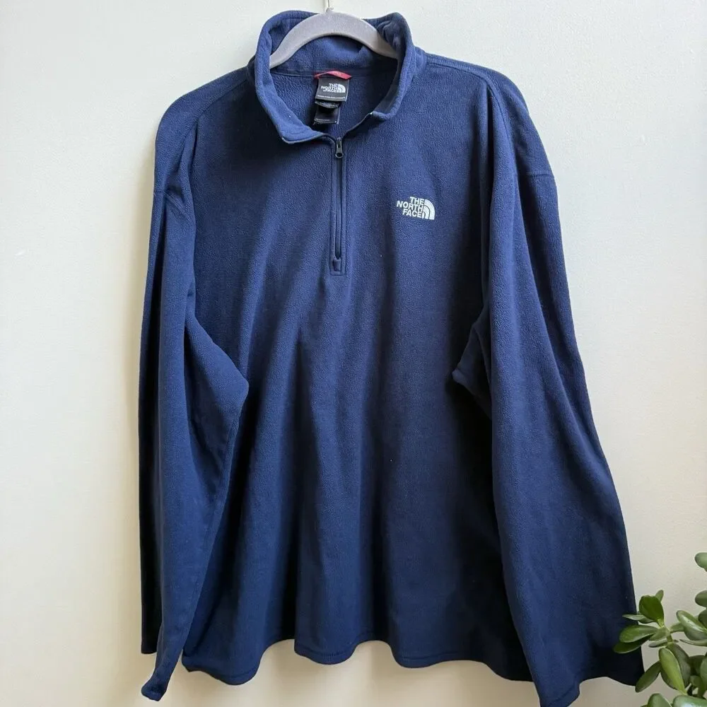 The North Face 1/4 Zip Pullover Men’s Fleece Navy Blue Lightweight Size XXL